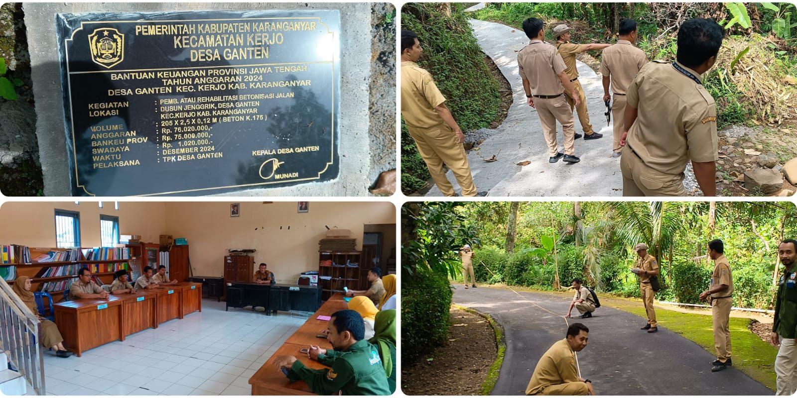 Monitoring dan Evaluasi Sarana Prasarana Provinsi Tahun 2024 Dispermades Karanganyar Tinjau Pelaksanaan Tahap I dan II di Delapan Desa (1)