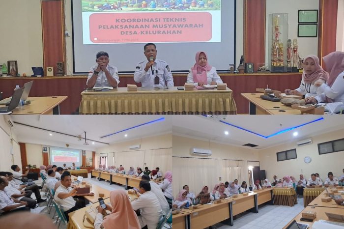 Koordinasi Teknis Musyawarah Desa Kelurahan Bahas Koperasi Desa Merah Putih di Aula Dispermades Karanganyar